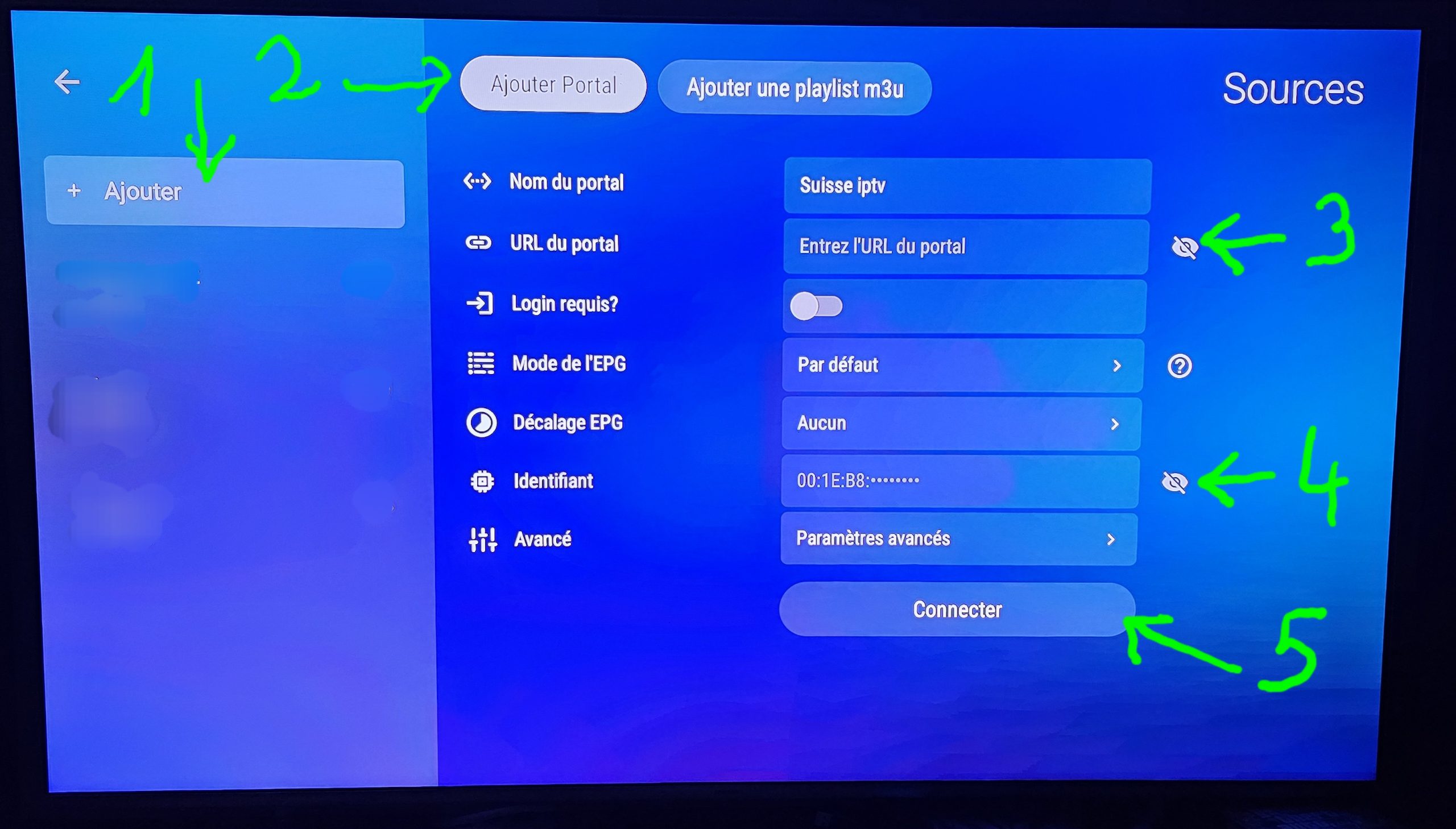 2 Ajouter M3u pour iptv suisse